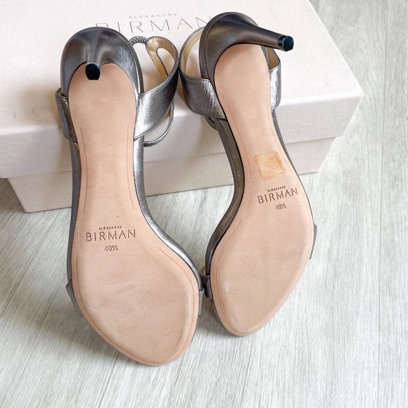 Alexandre Birman Graphite Metal Leather Sandals Size 40.5 US 9 9.5 NEW - Picture 8 of 15
